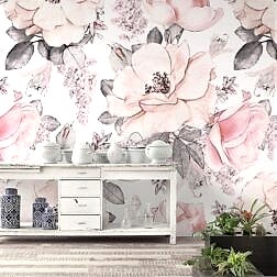 Kuru Kalem Boyamalı Çiçekli Duvar Kağıdı 7 DK1068