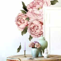 Pembe Yapraklı Şakayık Duvar Stickeri 3 WP ST IS0002 1