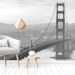 Siyah Beyaz Köprü Manzaralı Duvar Kağıdı 5 BW0046 2