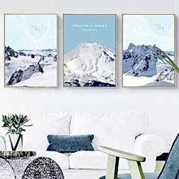 Karlı Dağ Zirve Manzarsı Kanvas Tablo 8 KT0058