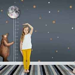 Ay ile Boy Ölçüşen Sevimli Ayı Duvar Kağıdı 8 BHK2015