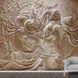 Antik Mısır Kadını Sanatsal Kabartma Görünümlü Duvar Kağıdı 6 BHR4012