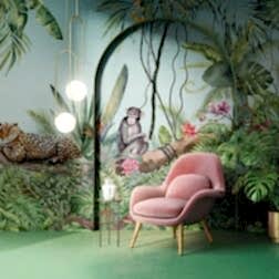 Tropikal Bitkiler Maymun ve Kaplan Duvar Kağıdı 3 DK0951