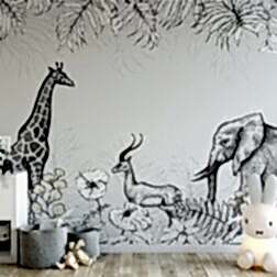 Beyaz Siyah Hayvanlar Tropikal Orman Zürafa Duvar Kağıdı 6 il fullxfull.2188702181 fjkk