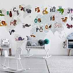 Hayvan ve Harfler Dünya Haritası Duvar Kağıdı 3 il fullxfull.2213102216 jrzf