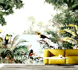 Renkli Büyük Gagalı Kuşlar Göl Çiçekleri Duvar Kağıdı 2 il fullxfull.2219286542 azlm