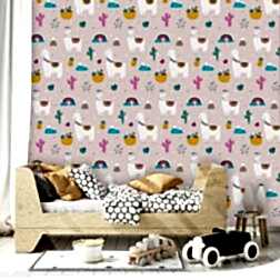 Lama Alpaka Kaktüsler ve Yapraklar Duvar Kağıdı 5 il fullxfull.2279704965 limz 1