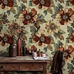 Vintage Çiçekli Duvar Kağıdı