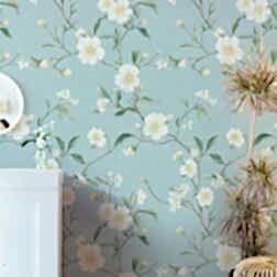 Narin Suluboya Çiçekli Duvar Kağıdı