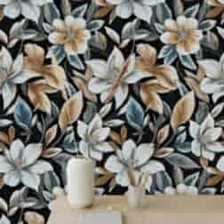 Lüks Mozaik Çiçekli Duvar Kağıdı