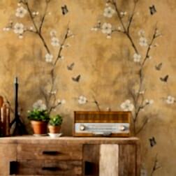 Altın Kiraz Çiçeği Duvar Kağıdı