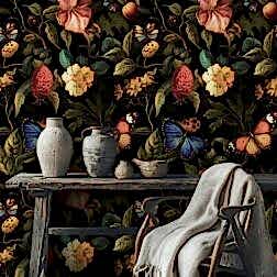 Koyu Çiçek Buketi Duvar Kağıdı