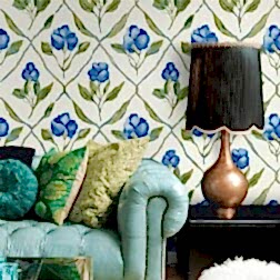 Mavi Çiçek Bahçesi Duvar Kağıdı